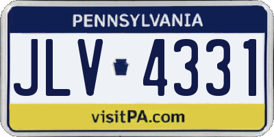 PA license plate JLV4331