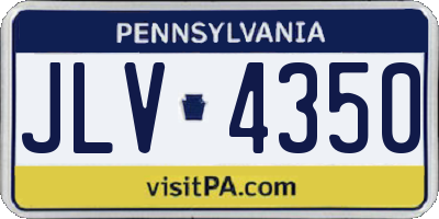 PA license plate JLV4350