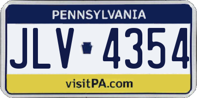 PA license plate JLV4354