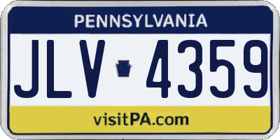 PA license plate JLV4359