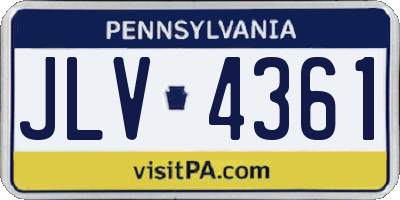 PA license plate JLV4361