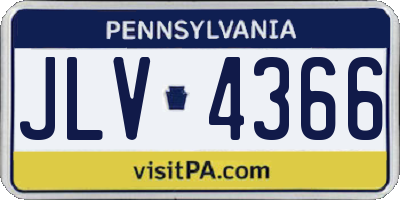 PA license plate JLV4366