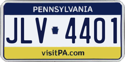 PA license plate JLV4401