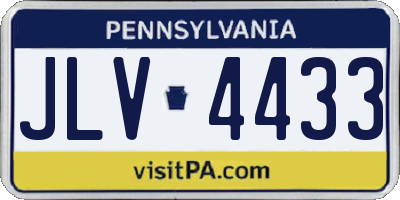 PA license plate JLV4433