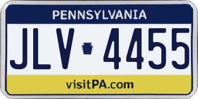 PA license plate JLV4455