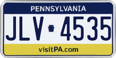 PA license plate JLV4535