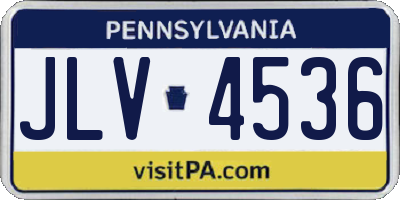 PA license plate JLV4536