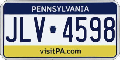 PA license plate JLV4598