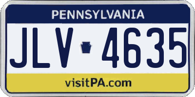 PA license plate JLV4635