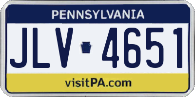 PA license plate JLV4651