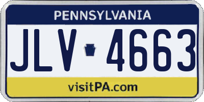 PA license plate JLV4663