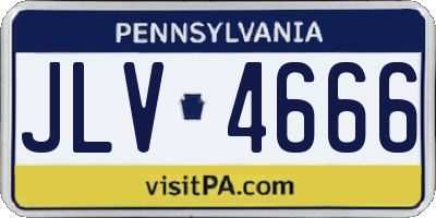 PA license plate JLV4666