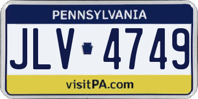 PA license plate JLV4749