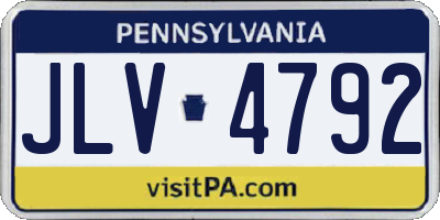 PA license plate JLV4792