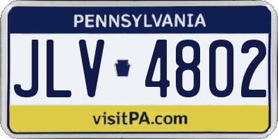 PA license plate JLV4802