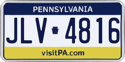 PA license plate JLV4816