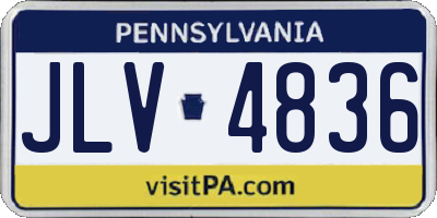 PA license plate JLV4836