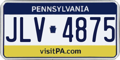 PA license plate JLV4875