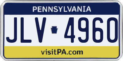 PA license plate JLV4960