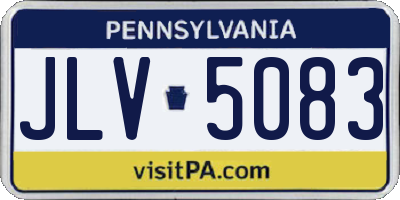 PA license plate JLV5083