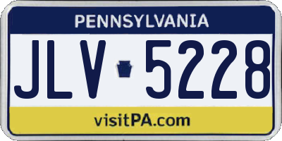 PA license plate JLV5228