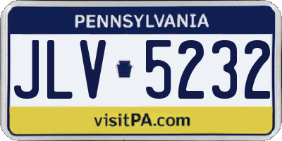 PA license plate JLV5232
