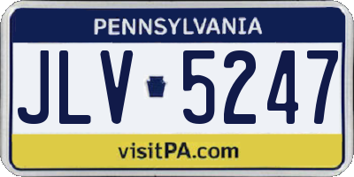 PA license plate JLV5247