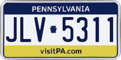 PA license plate JLV5311