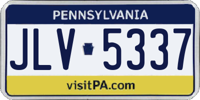 PA license plate JLV5337
