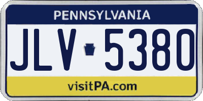 PA license plate JLV5380