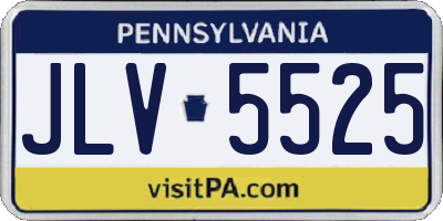 PA license plate JLV5525