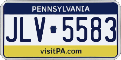 PA license plate JLV5583