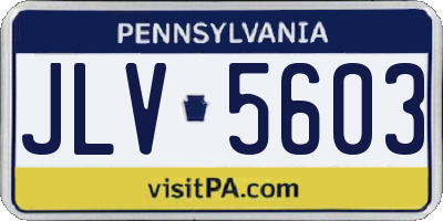 PA license plate JLV5603