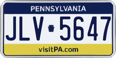 PA license plate JLV5647