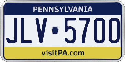 PA license plate JLV5700