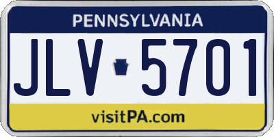 PA license plate JLV5701