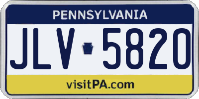 PA license plate JLV5820