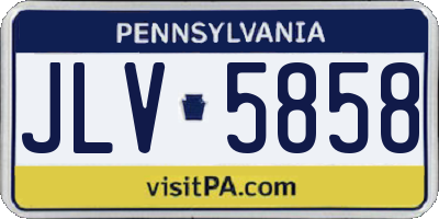 PA license plate JLV5858