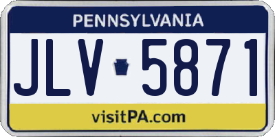 PA license plate JLV5871