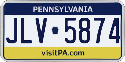 PA license plate JLV5874