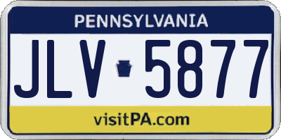 PA license plate JLV5877