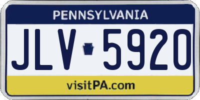 PA license plate JLV5920