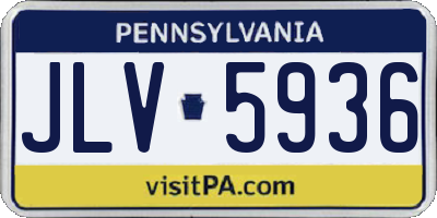 PA license plate JLV5936