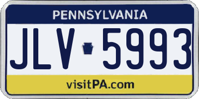 PA license plate JLV5993