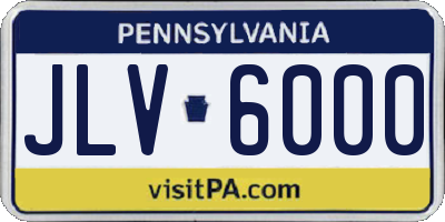 PA license plate JLV6000