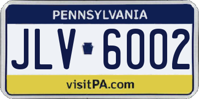 PA license plate JLV6002
