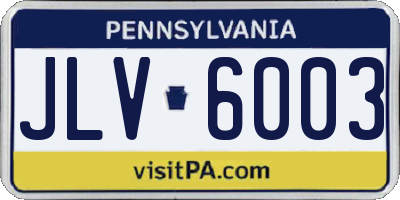 PA license plate JLV6003