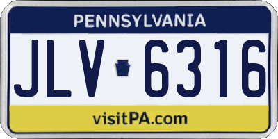 PA license plate JLV6316