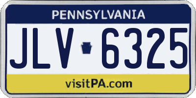 PA license plate JLV6325