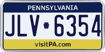 PA license plate JLV6354